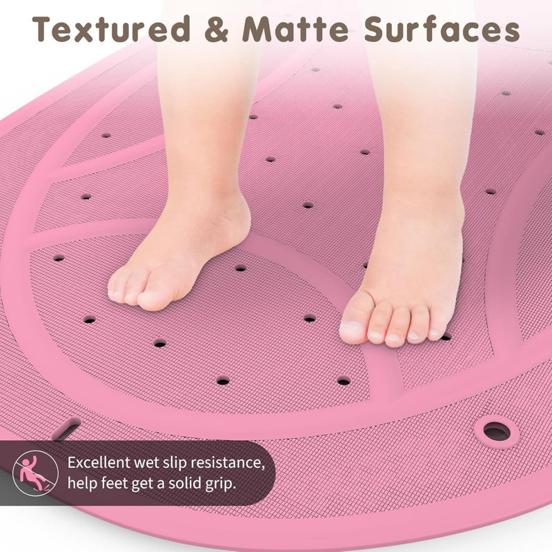 Tapis de bain antidérapant pour bébé - 30 x 18 po (rose)