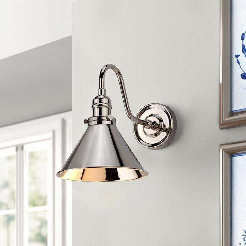Evie Armed Sconce, Polished Nickel
