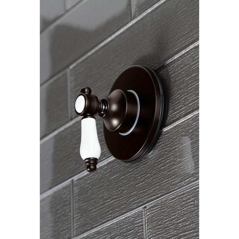 Soupape de déviation à 3 voies avec poignée simple et plaque ronde, Bronze huilé