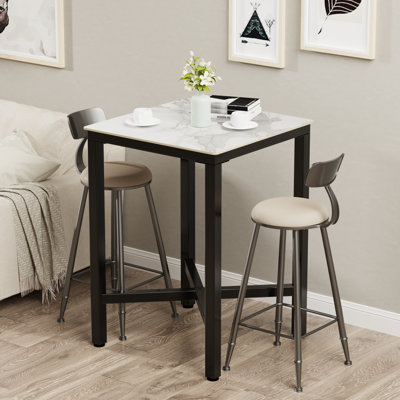 Mianca Marble Top Metal Base Dining Table