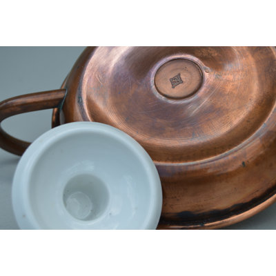 Handmade Americana Copper Candleholder With Ceramic Top
