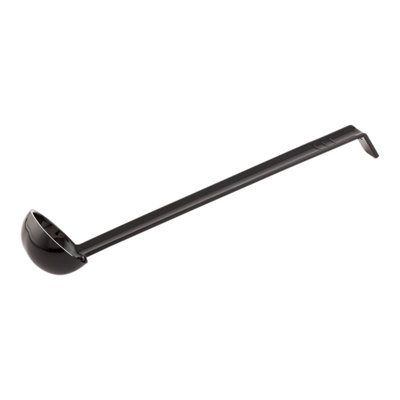 Restaurantware-1 Ounce Serving Ladle, 1 Hook Handle Portion Ladle - Dishwasher-Safe, Reusable, Black Plastic Gravy Ladle, For Stirring, Pouring, And Serving,