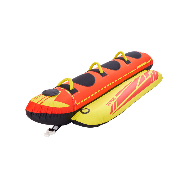 Towable Tubes for Boating, 1-3 Riders Inflatable Boat Tubes and Towables, 510lbs Capacity Hot Dog Water Sport Tube for Boat to Pull - with Full Nylon Cover, Padded Handles & Speed Safety Valve
