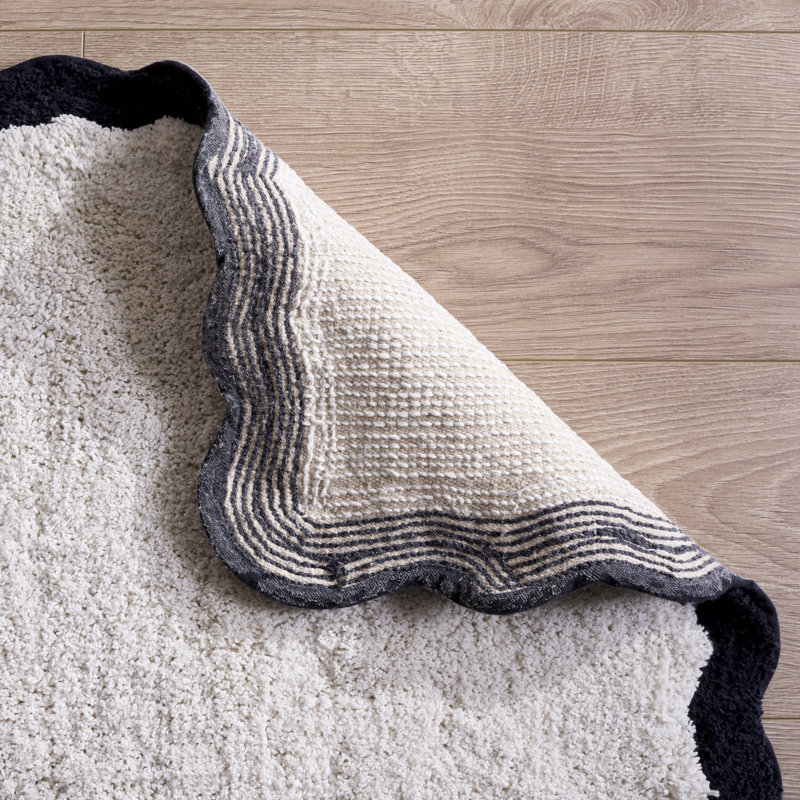 Ziggy Cotton Tufted Bath Mat, Blue/White