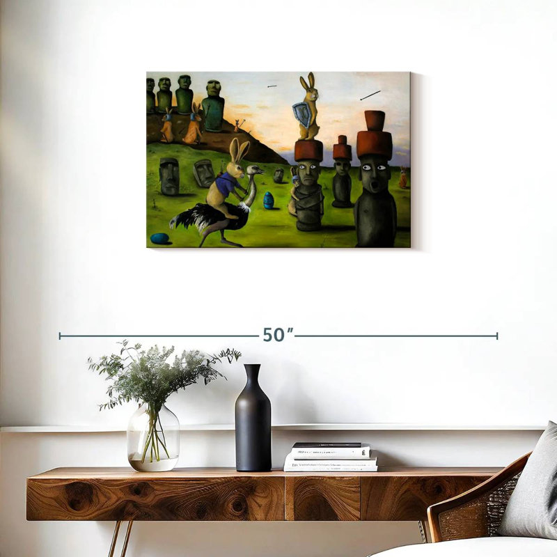 Battle Over Easter Island, 20" H x 30" W