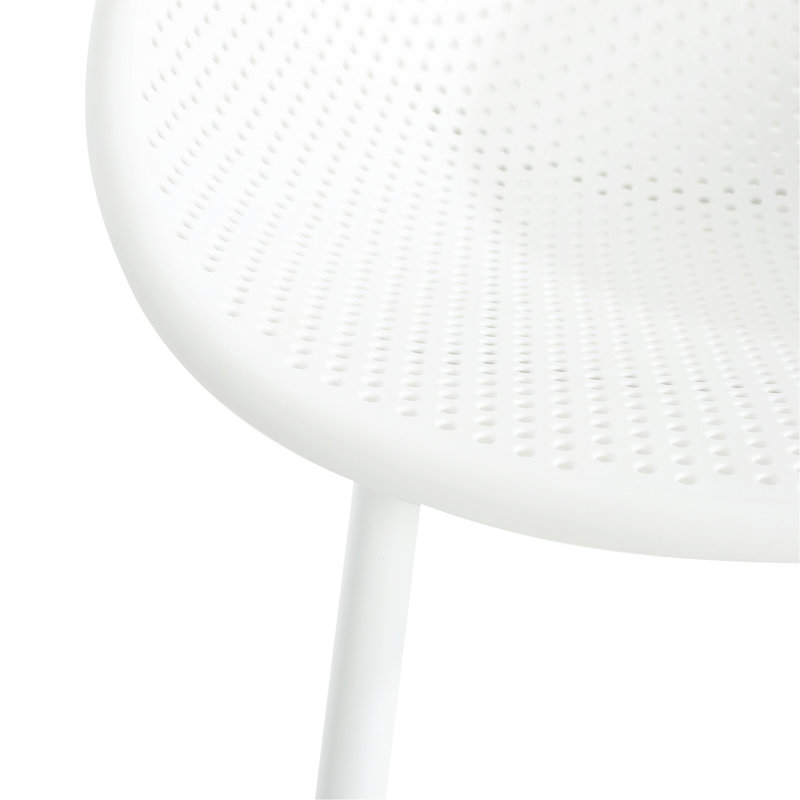 Paire - sièges d'extérieur Classy en blanc, fer et plastique, taille 19,34 x 39,43, 10,48 lb, H 2 chaises froides et largeur, profondeur, poids en lb, hauteur