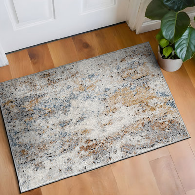 Blended Brushstroke Abstract Area Rug - Modern & Kid Friendly