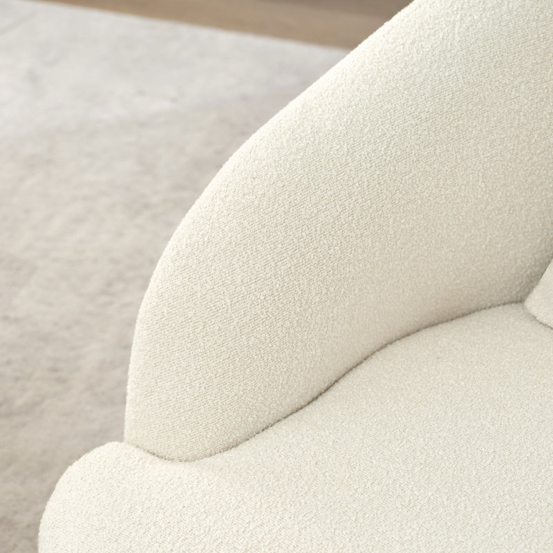 Fauteuil pivotant rembourré 34,2 po, Mélange de polyester crème