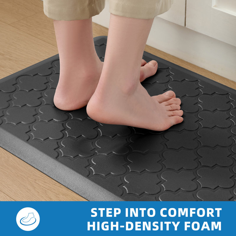 Dawnyelle Anti-fatigue Mat Non-Slip Kitchen Mat, Black, Runner 17.3" x 59"