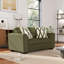 Causeuse de salon Marvella avec revêtement en chenille Mosswood et coussins décoratifs texturés