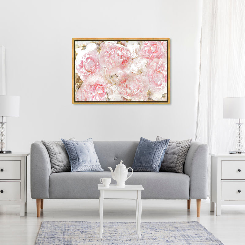 « roses », impression sur toile oliver gal, Cadre doré, H 36 po x l 24 po