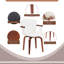 Set of 2 modern bentwood swivel dining chairs-818105357-818105362