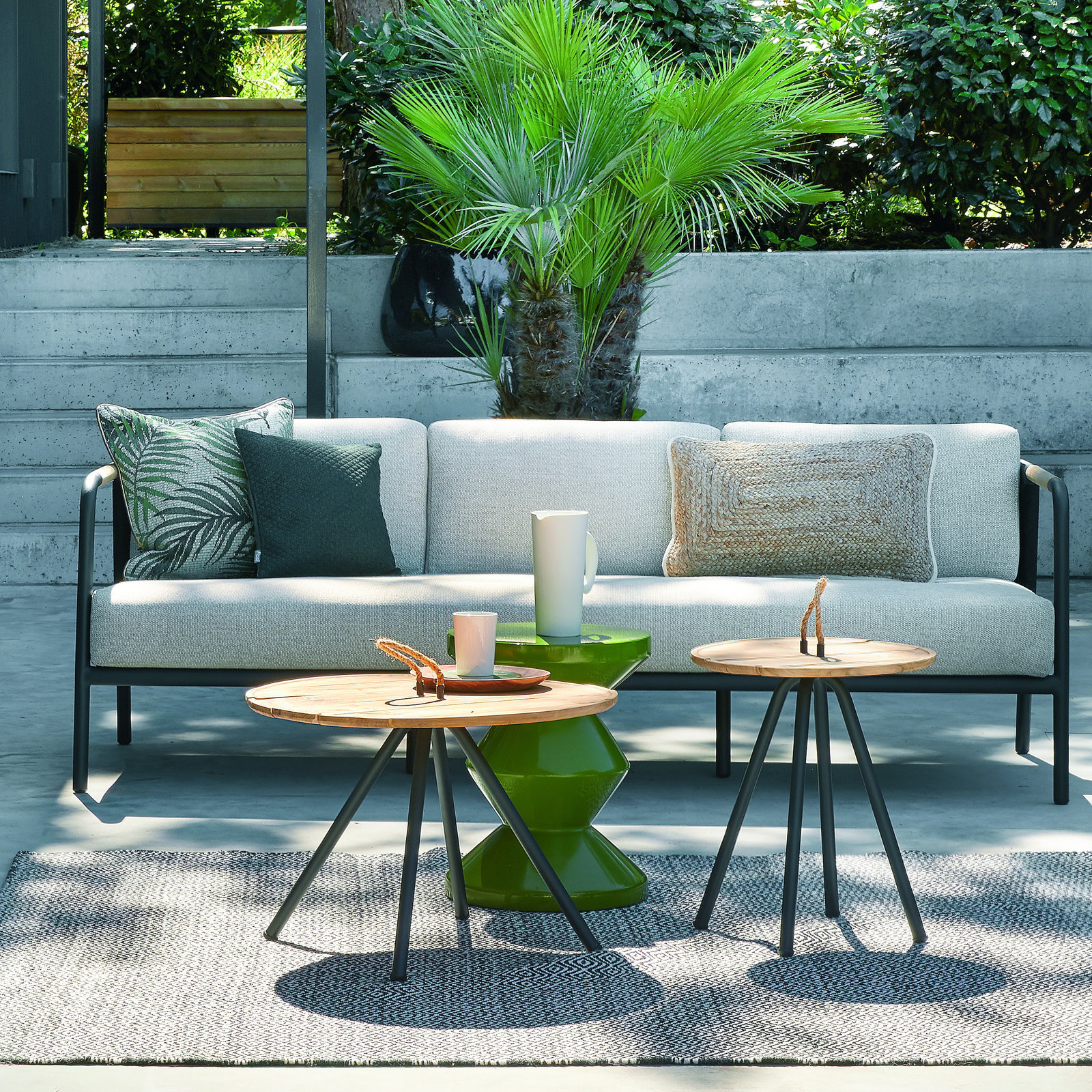 Carly 79.25'' Wide Straight Metal Patio Sofa with Cushions