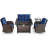 Aluel 5-Pieces Outdoor Fire Pit Table Combination Set-558204678