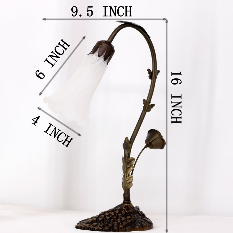Ambania Metal Desk Lamp, White Alabaster