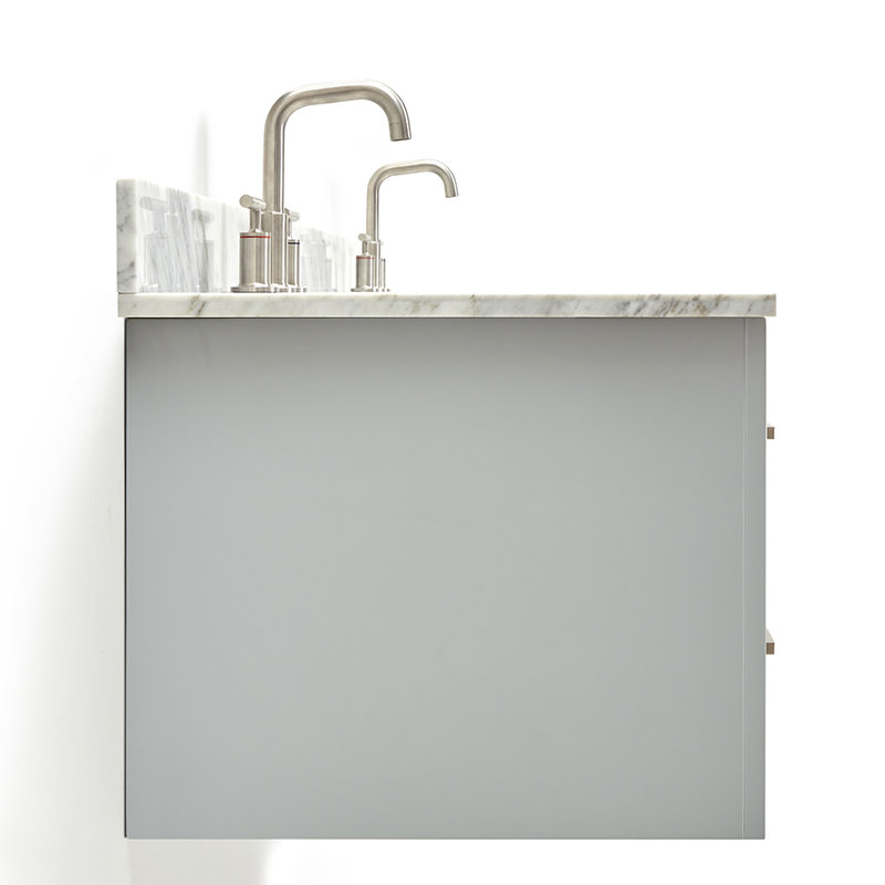 73'' W Double Vanity, Gray, Brushed Nickel