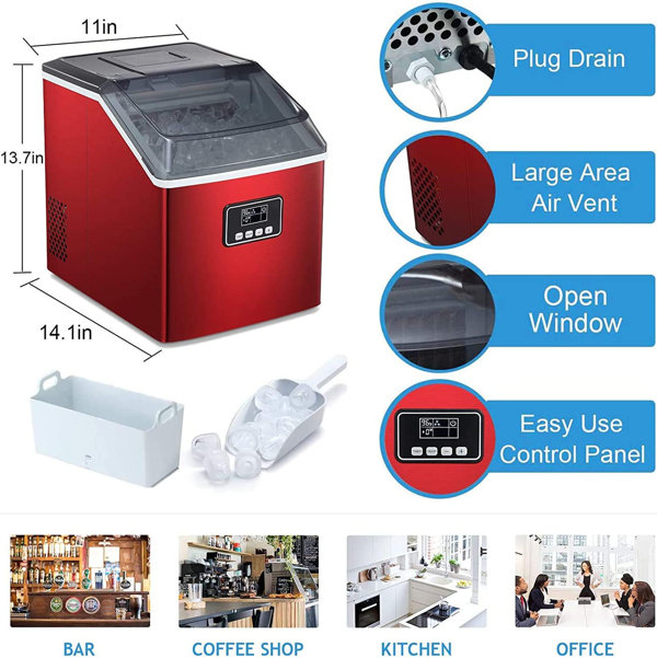 40 Lb. lb. Daily Production Bullet Ice Portable Ice Maker Machine  for Countertop Wayfair