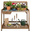 Table de rempotage extérieure en bois avec plateau en métal galvanisé et tiroir de rangement