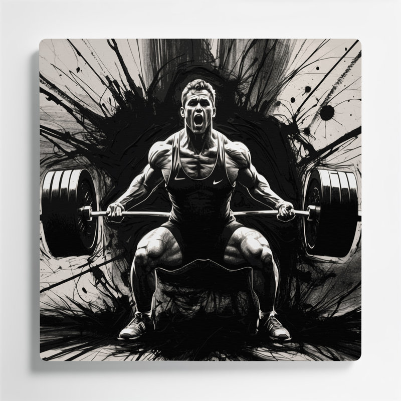 Art mural gris en métal Sports, H 32 po x l 32 po