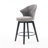 Wing Back Swivel Bar Stools Set Of 2 - 25 Inch Counter Height Adjustable Stools With Solid Wood Legs And Chenille Upholstery, Leveling Feet For Kitchen Island, Home Pub Or Dining Room, Bar Stool-1574312251