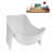 67" Streamline Soaking Matte White Stone Resin Freestanding Tub and Tray With Internal Drain in Polished