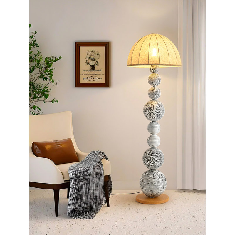 Nordic Style Iron and Linen Fabric Floor Lamp