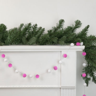 9' Plush Snowball Christmas Garland