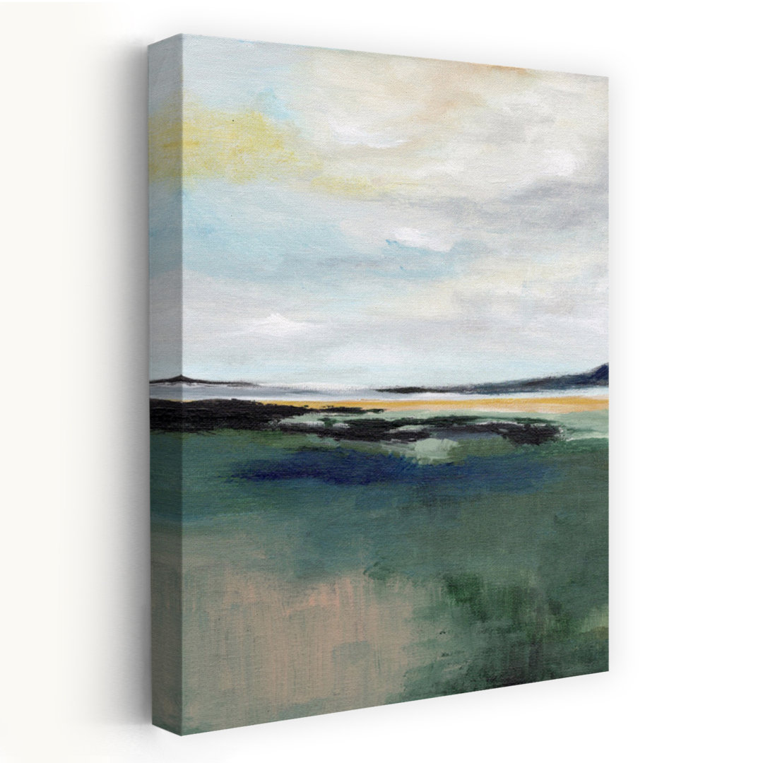 Serene Marsh Landscape Abstract Modern Peaceful Coastal Landscape Wall Art Print