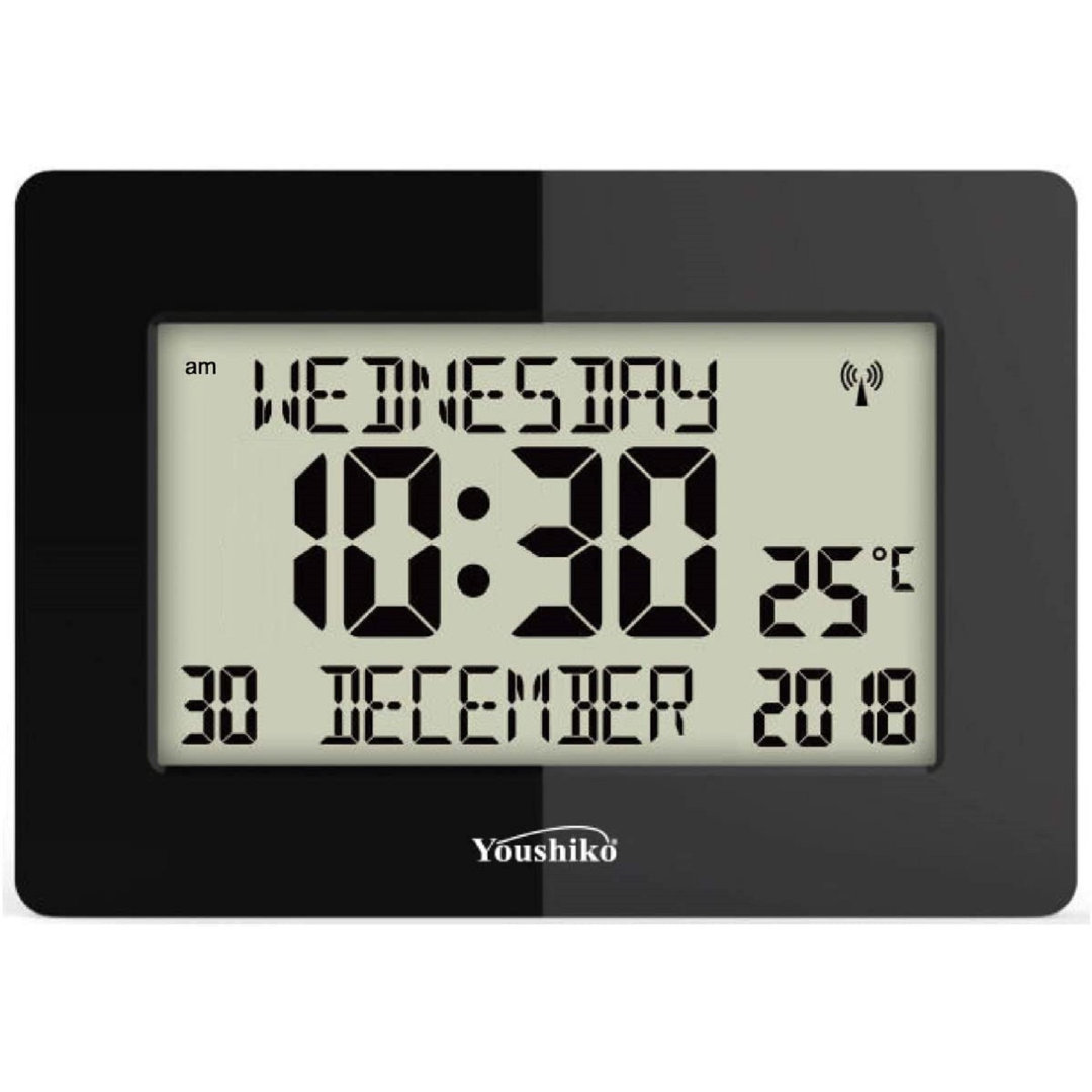 Youshiko Radio Controlled Silent Large Lcd Wall Clock (Offical Uk Version) Auto Set Up With Day Date Month Helpful For Dementia & Alzheimer Sufferers - Image 3