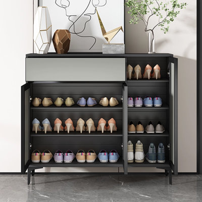 Gray Metal Shoe Storage