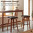 Federica Modern Upholstered Faux Leather 360° Swivel Stools with Curved Wood Legs-168019624