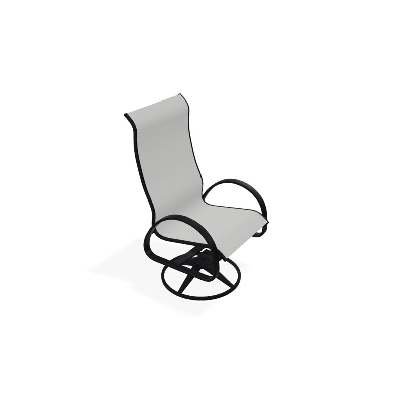 Aruba 1 Outdoor Dining Armchair, Textured Black, White 6D Sunbrella®