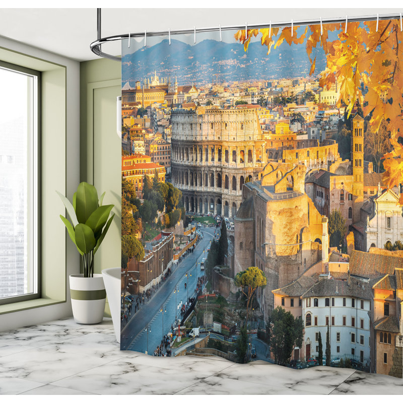 Shower Curtain with Hooks Included, 75"H x 69"W
