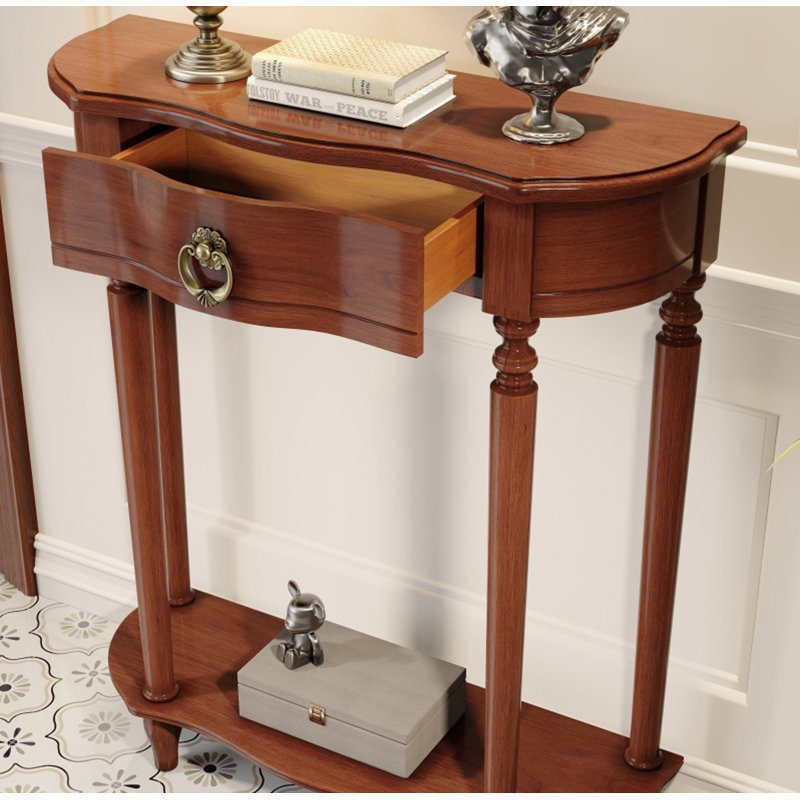Table de hall d'entrée traditionnelle avec pieds fuselés, H 35,43 po x l 39,37 po x P 11,81 po
