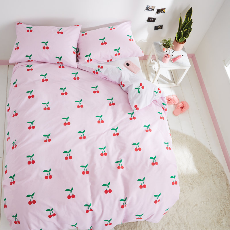 Cherry Dreaming Duvet Cover Set, Single Duvet Cover + 1 Standard Pillowcase