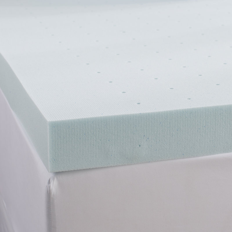 Gel Memory Foam Mattress Topper, Twin, 2"