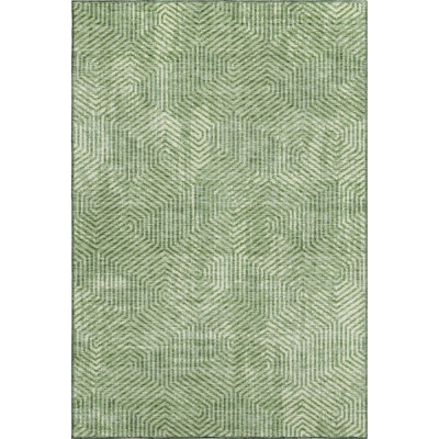 Premium Machine Washable Prisco Green Rug