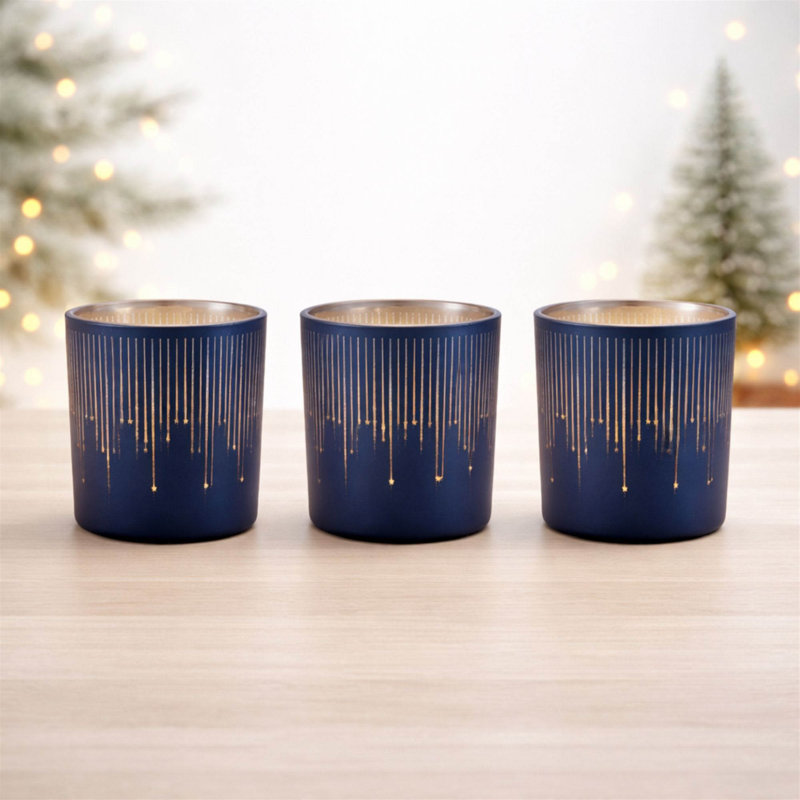 Porte-votive en verre à motifs