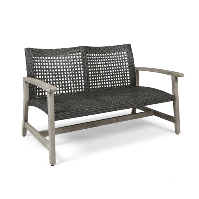 Grey Metal & Wood For Patio, Long-Lasting Seat, Frame With Iron Details Patio Seating, Robust Structure And Accents,