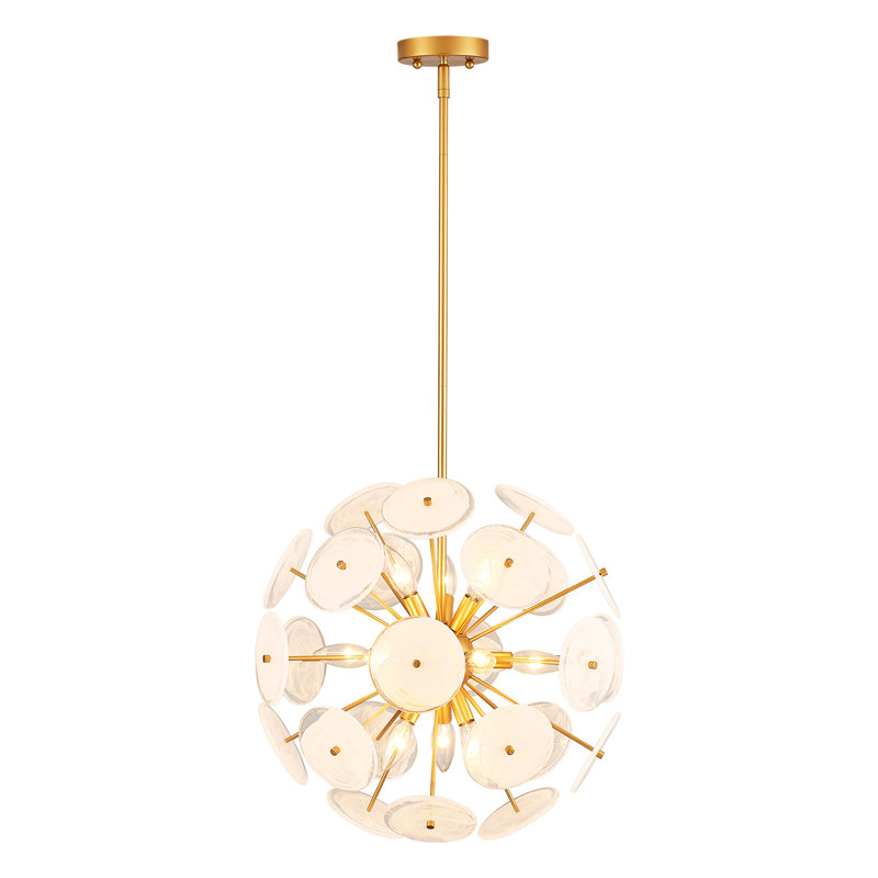 12-Light Dimmable Unique Glass Chandelier