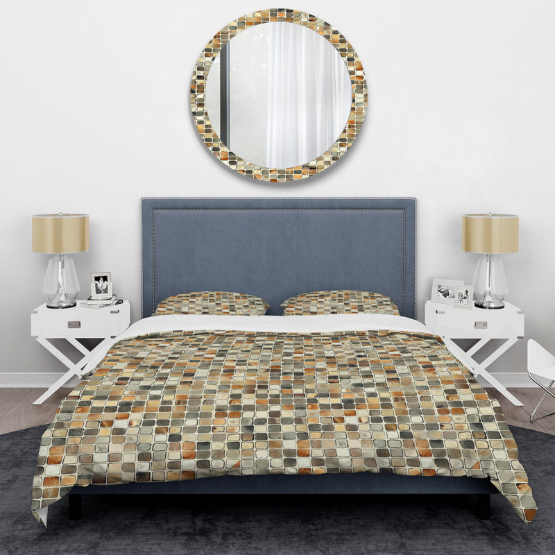 Ensemble de housse de couette Modern Brown Tile Mosaic Tiles IV, Housse de couette très grand et 2 très grandes t