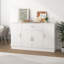 Buffet avec rangement, grande armoire de rangement pour la cuisine avec 1 tiroir et 4 portes, café moderne pour la salle à manger, blanc