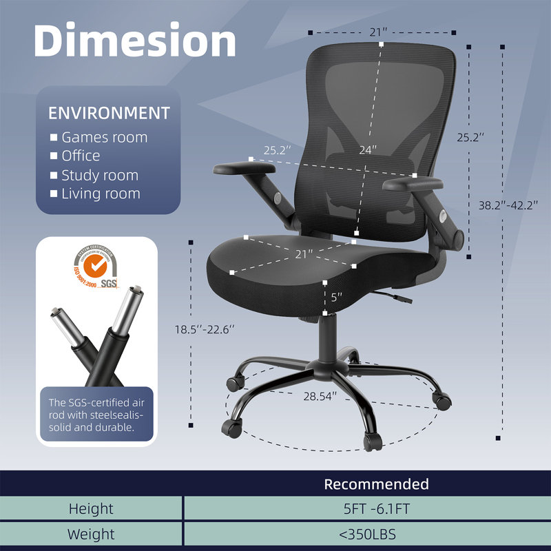 Fauteuil de bureau rembourré Izaiha