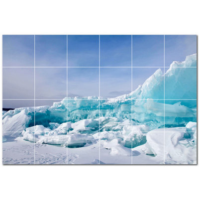 Murale en céramique satinée Glacier Photo 8 po x 8 po