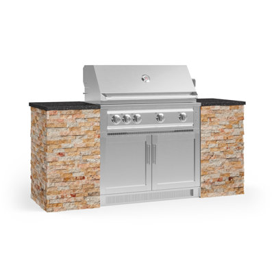 Outdoor Kitchen Signature Series 6 Piece Cabinet Set with 40 in. Natural Gas Platinum Grill -  NewAge Products, 68589