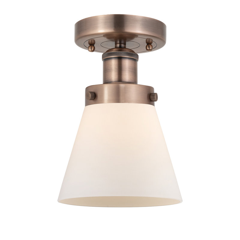 Plafonnier semi-encastré 1 lumière Cone, Blanc mat