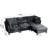 99.41" Chenille High Armrest L Shaped Sofa with Ottoman-1479544479