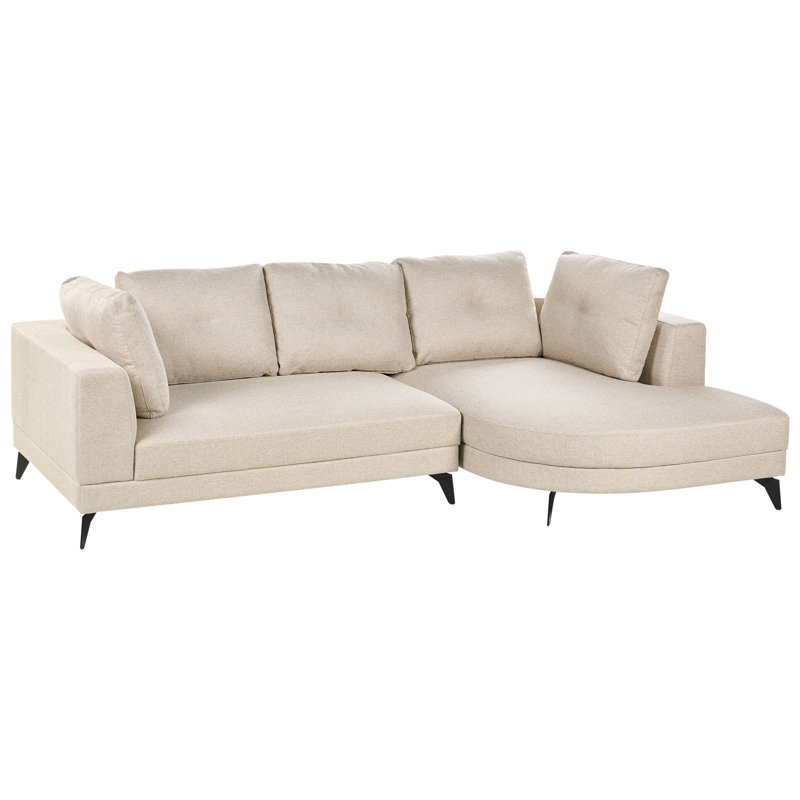 Bernardin 3 Seater Sofa & Chaise, Light Beige, Left Hand Facing