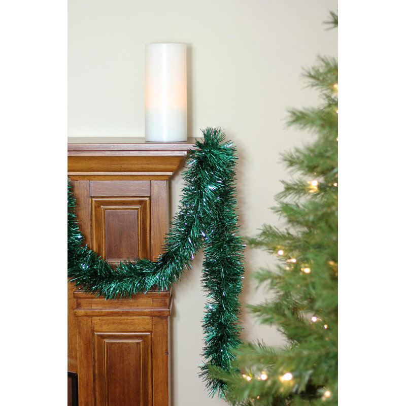 Guirlande de Noël Tinsel - non éclairée, Vert foncé, 50' L x 2.5" W