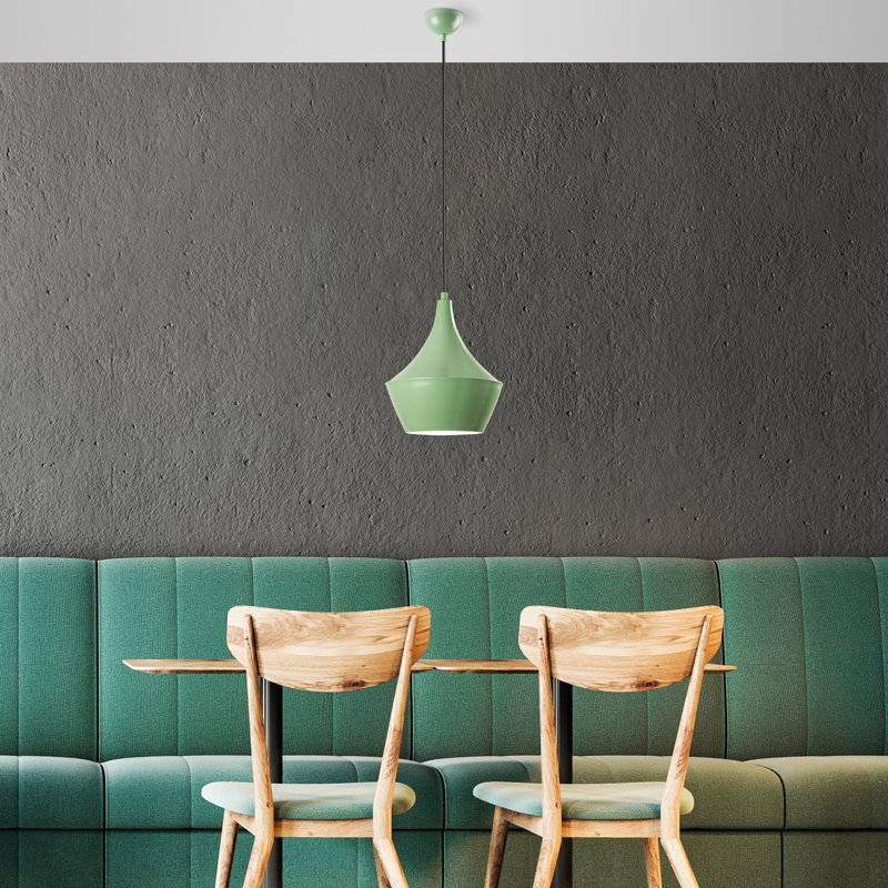 Lustre en métal menthe, hauteur réglable 14,2 po x 11,8 po | Design élégant, plaque de base de 10 po x 2,8 po | 1 x douille E27, 40 W maximum | Parfait pour le salon et la salle à manger, style moderne, indice de protection IP20, ampoule non incluse